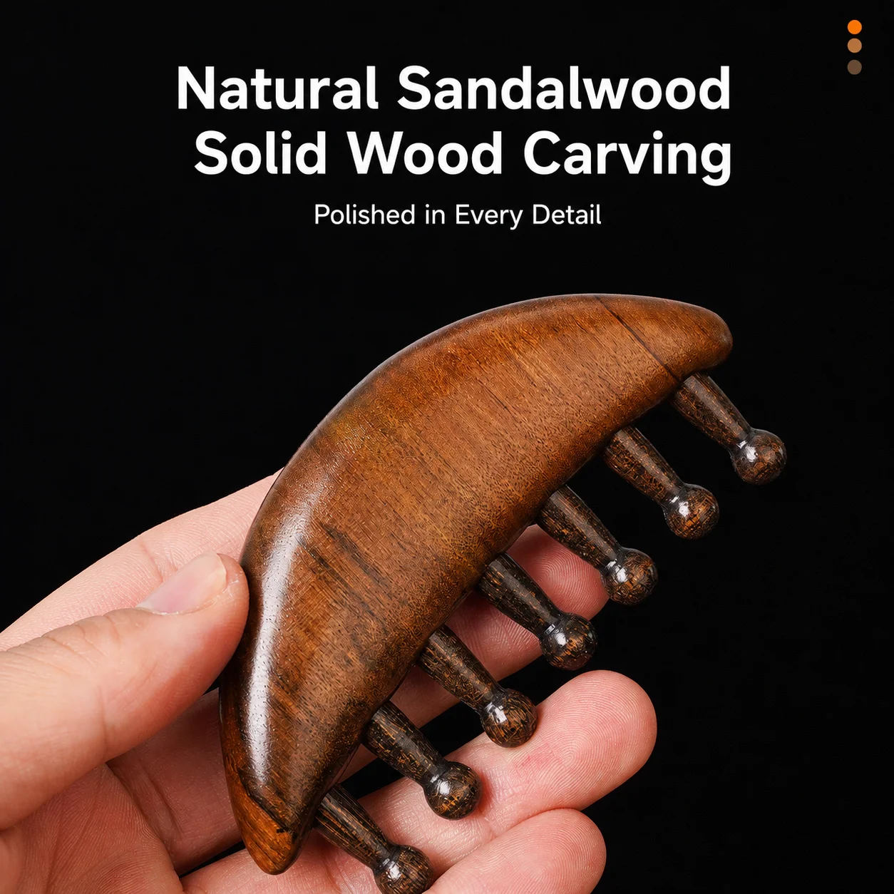 Golden Sandalwood Massage Comb Lightweight Meridian Massage Comb Natural Wooden Massage Comb  For Office Breaks