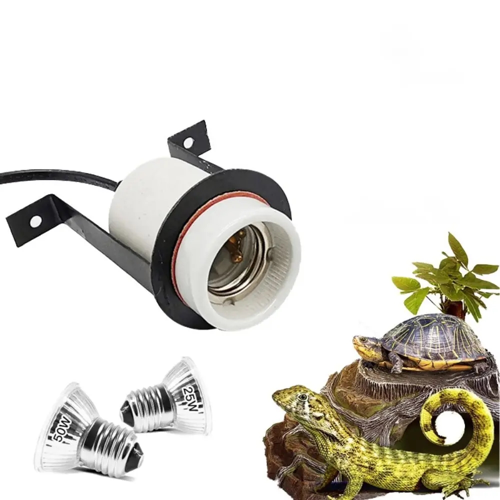 E26/E27 Reptile Ceramic Light Holder Lightweight Timeable Lizard Turtle Lamps Shade Energy Saving Turtle Amphibian Lamp Holder