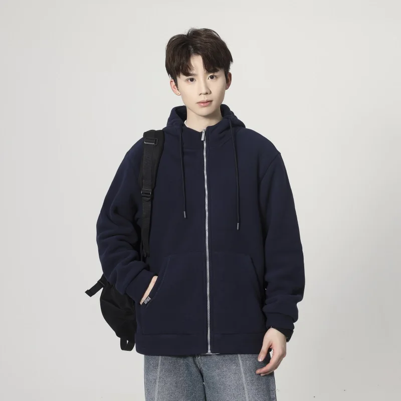 

Couple Outdoor Running Fitness Windproof Breathable Double-sided Wool Multifunctional Jacket Winter Thick Hooded Warm Jacket