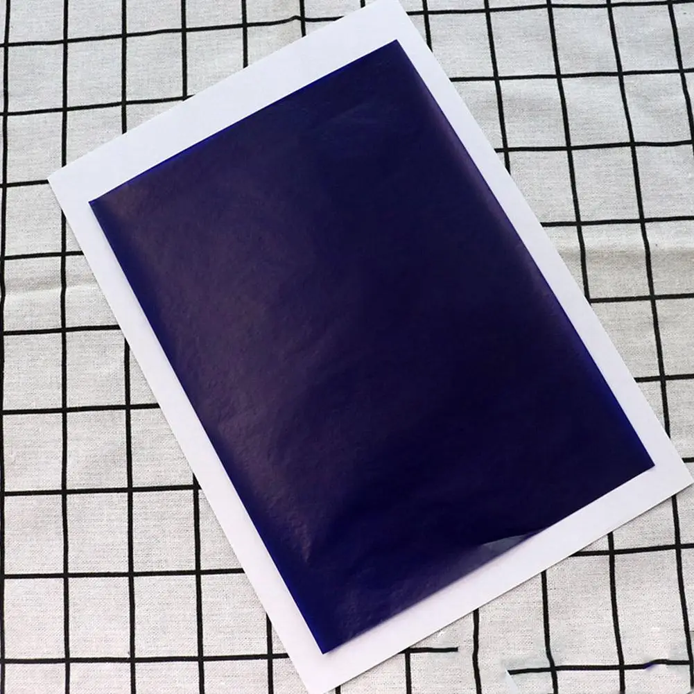 Dark Blue A4 Carbon Transfer Tracing Paper Legible Graphite for Painting, Drawing, and Copying on Reusable Art Surfaces