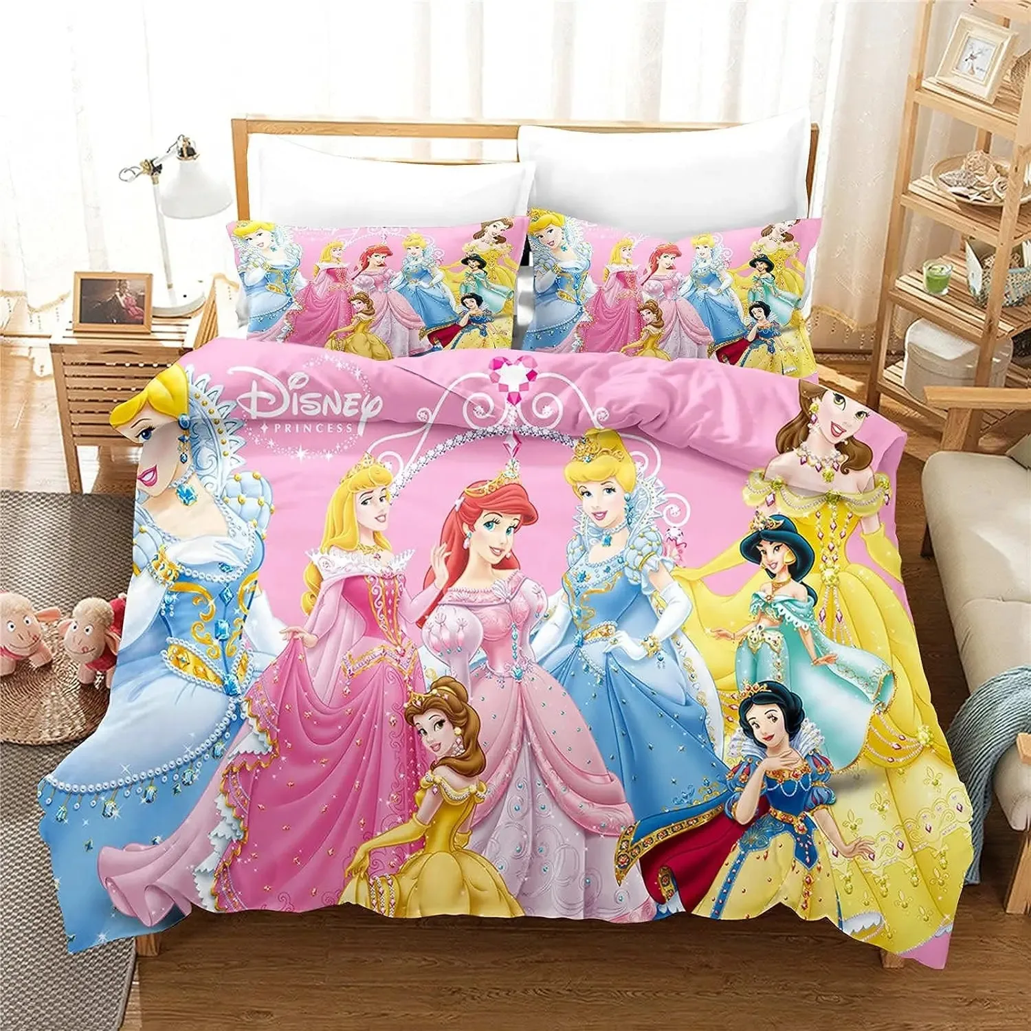 Little Mermaid Ariel Bedding Set,Single Twin Full Queen King Size,Rapunzel Snow White Bed Set,Adult Kid Bedroom Bedding Sets