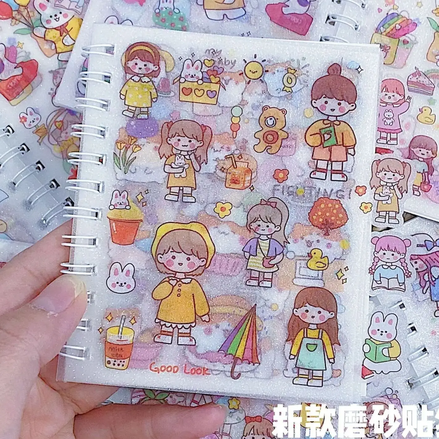 Cute Frosted Sticker Book Waterproof Transparent Kawaii Cartoon Handbook Stickers DIY Material