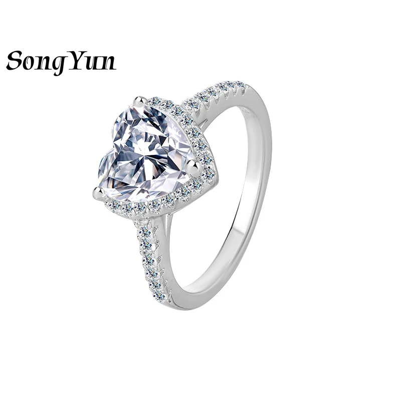 

SONGYUN Brand Jewelry 925 Sterling Silver Ring VVS Moissanite Present Ring for Sister 18K Gold Plated MST Patent Fine Jewellery