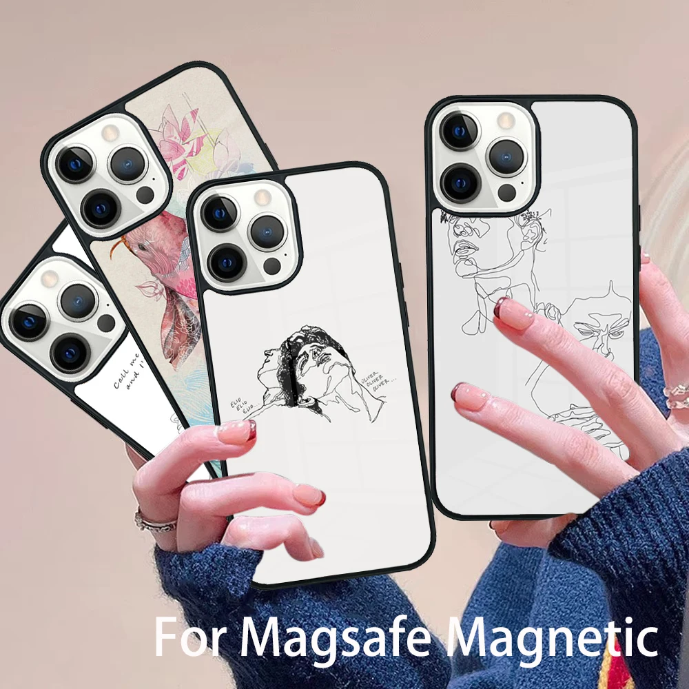 

Call Me By Your Name Elios Faces Phone Case Magesafe Magnetic Wireless Cover For IPhone 16 11 12 13 14 15 Pro Max Plus Mini
