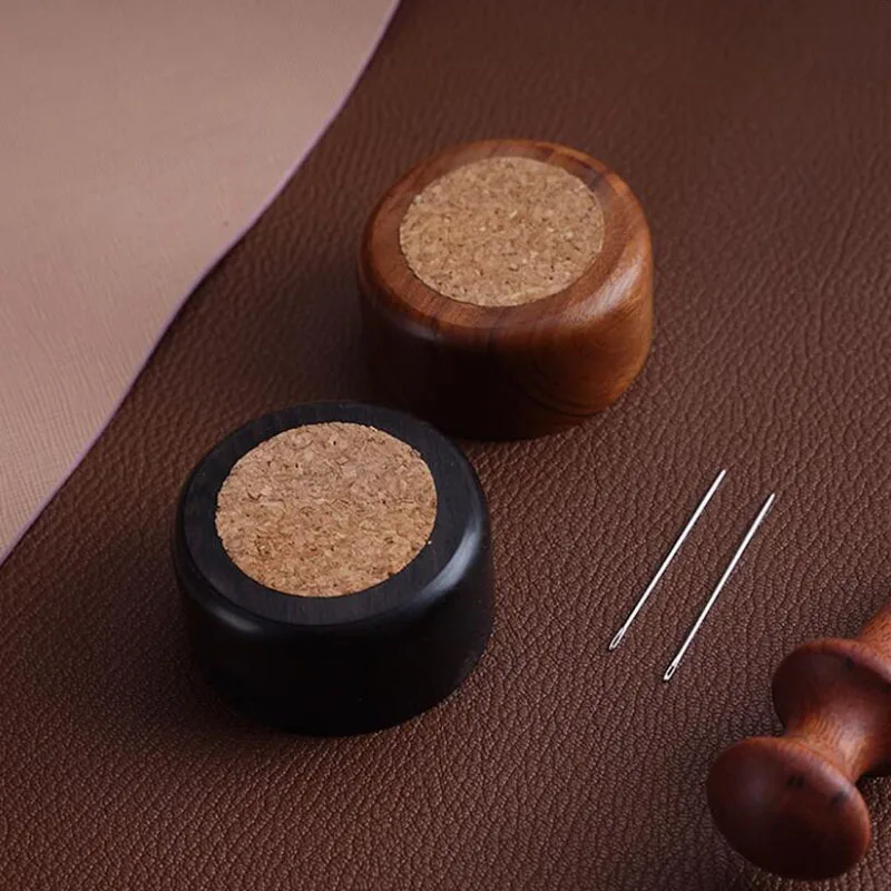 Leather Craft Awl Insert Storage Tool Solid Wood Leather Hand Sewing Needle Cushion