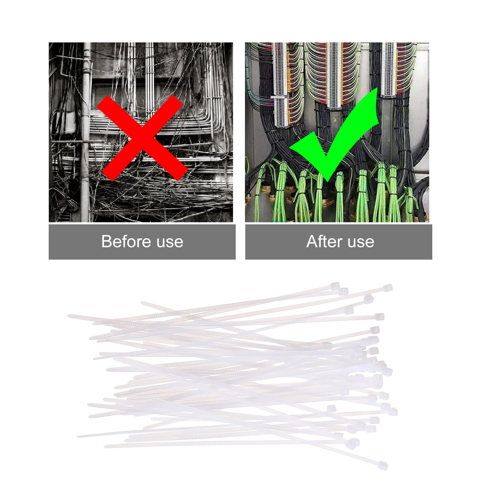 

800 Pcs Self-locking Nylon Ties Zip Houshold Supplies Cable -resistant