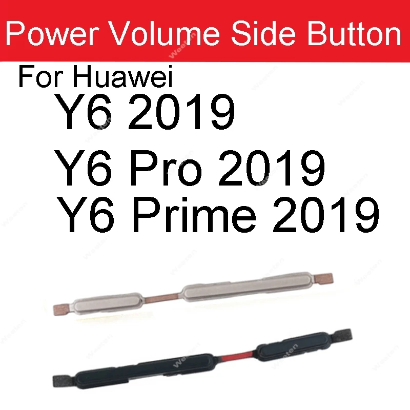 Volume+Power Side Buttons For Huawei Y6Pro Y6 Y9 Prime 2019 Y5 Y6 Y7 Y9 2019 Power Switch Volume Audio Side Keys Phone Parts