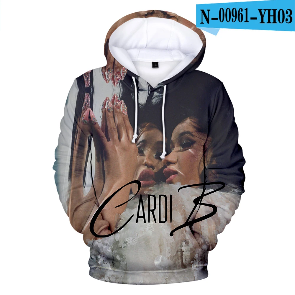 Harajuku Youthful Famous Star Rapper Cardi B 3D print Hoodies Sweatshirts Men/Women Sweatshirt Casual Long Sleeve Pullovers
