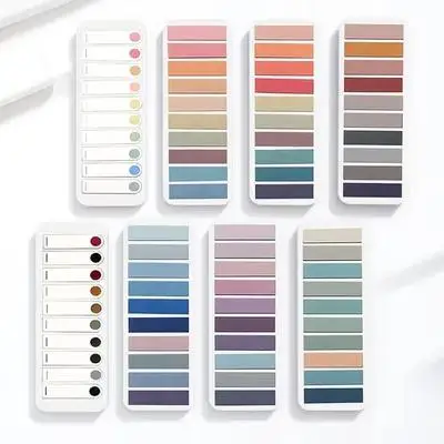 8 Colored Self Adhesive Reading Tabs Transparent Practical Highlight Strips for Notes Book Supplies Reading Strips