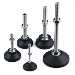 4pcs Universal Adjustable Lathe D50 Furniture Levelling Feet M8/M10/M12 Screw Leg Swivel Base Articulating Lathe Legs Glide Pad