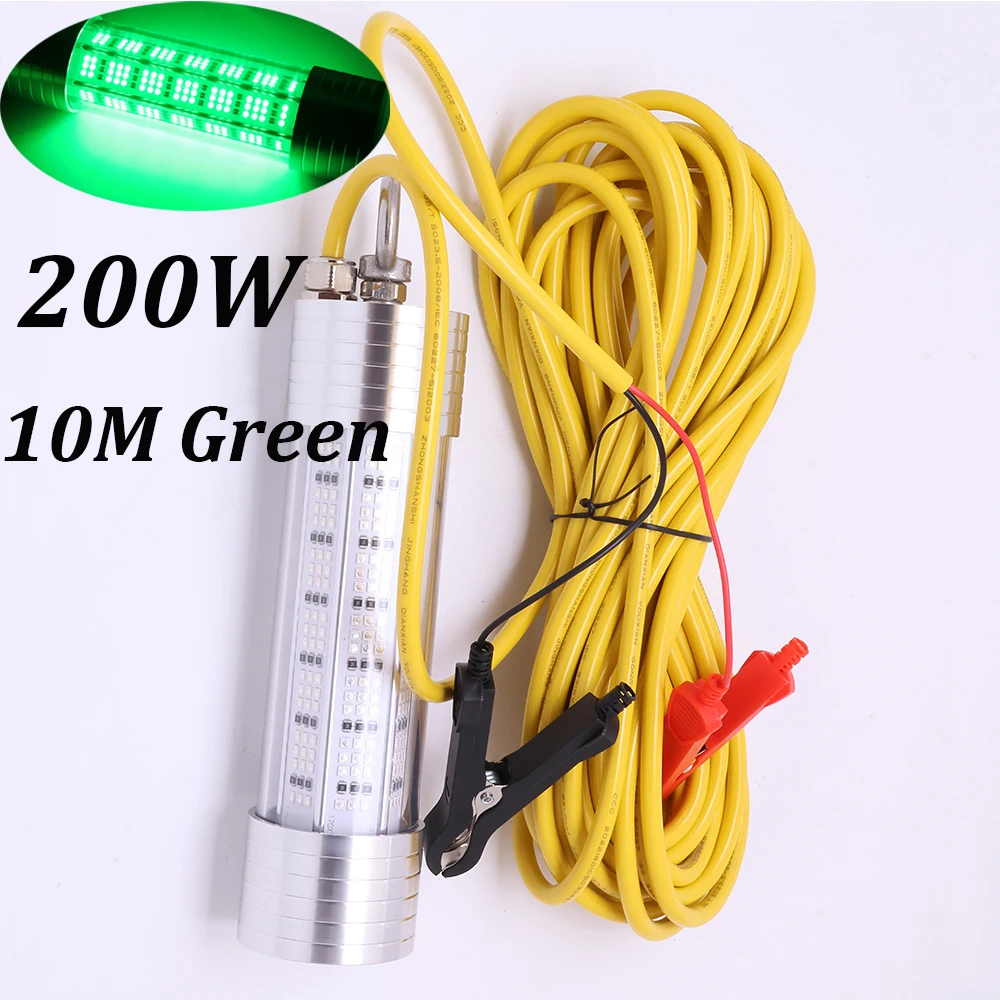 12V 200W Grün-Weißes Nachtlicht für spezifisches Angeln, Hochleistungs-Unterwasser-Nachtangellicht, Tauchbares Köderlicht – Detail 4