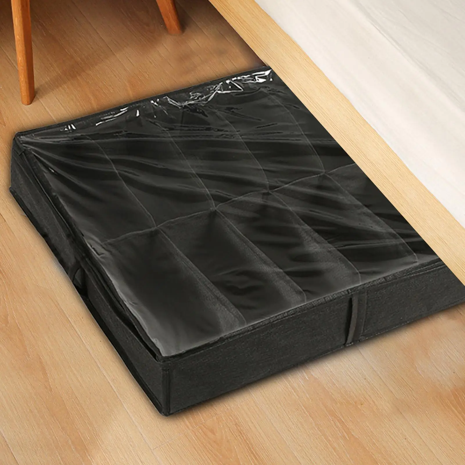 

Тканевая складная коробка для хранения обуви под кроватью. Хранение обуви под кроватью. Подходит для 6-парных разделителей для обуви с прозрачными ручками.