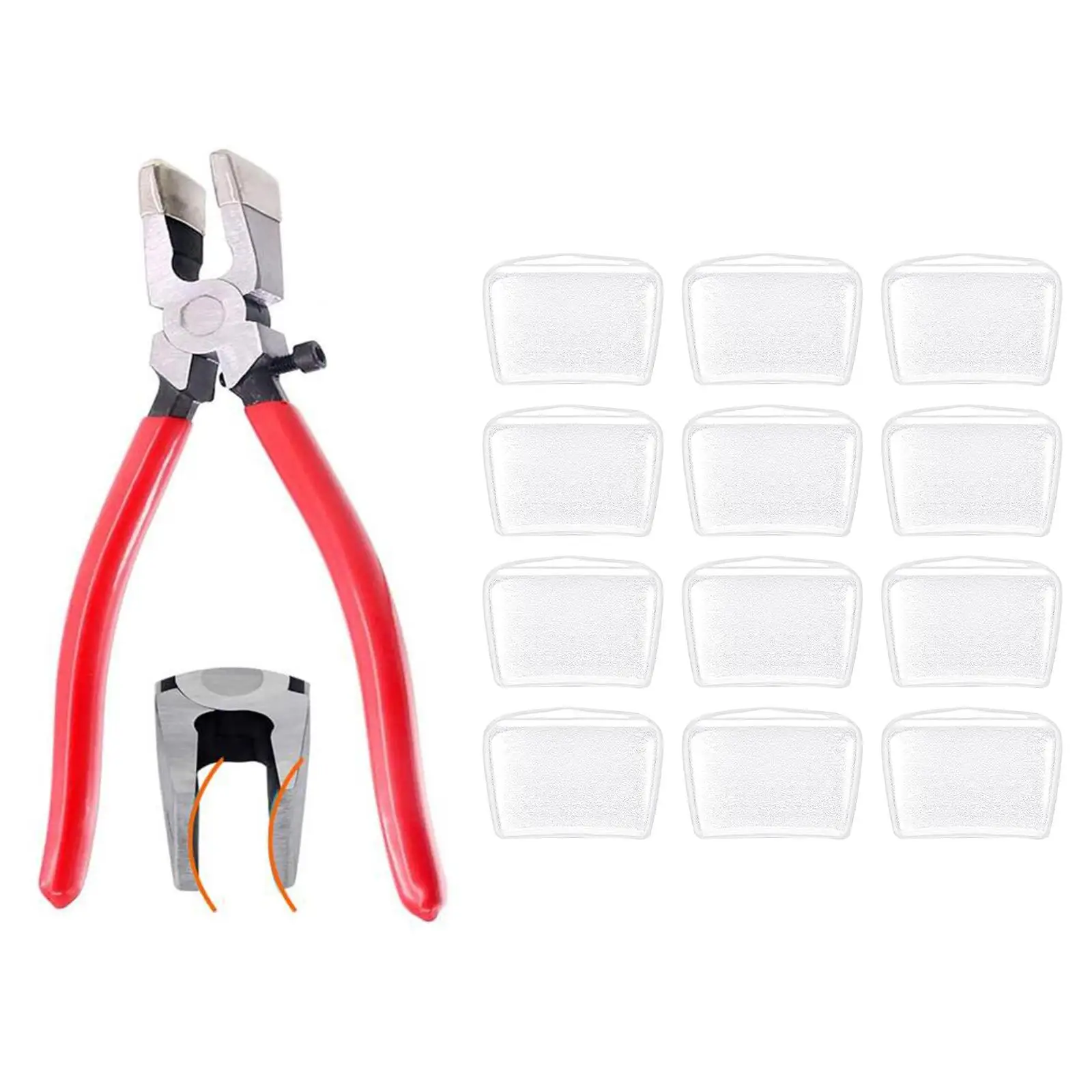 12Pcs Rubber Tips Replacement Jaws Protective for Glass Cutter Tool Key Fob Plier Glass Running Pliers Stained Glass Work