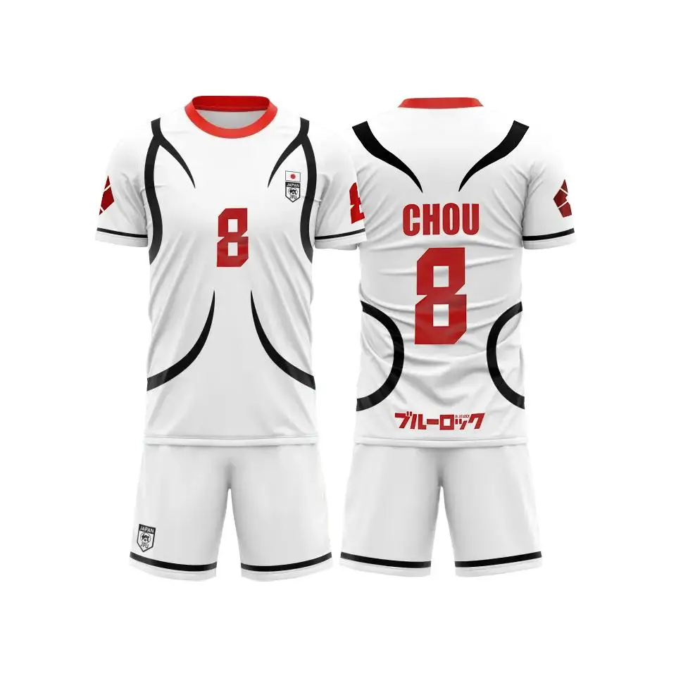 

3D Blue Lock Japan U20 White Cartoon Anime Cosplay Men Suits Jersey Summer Children Short Sleeve Set Fashion Women Sports Sets