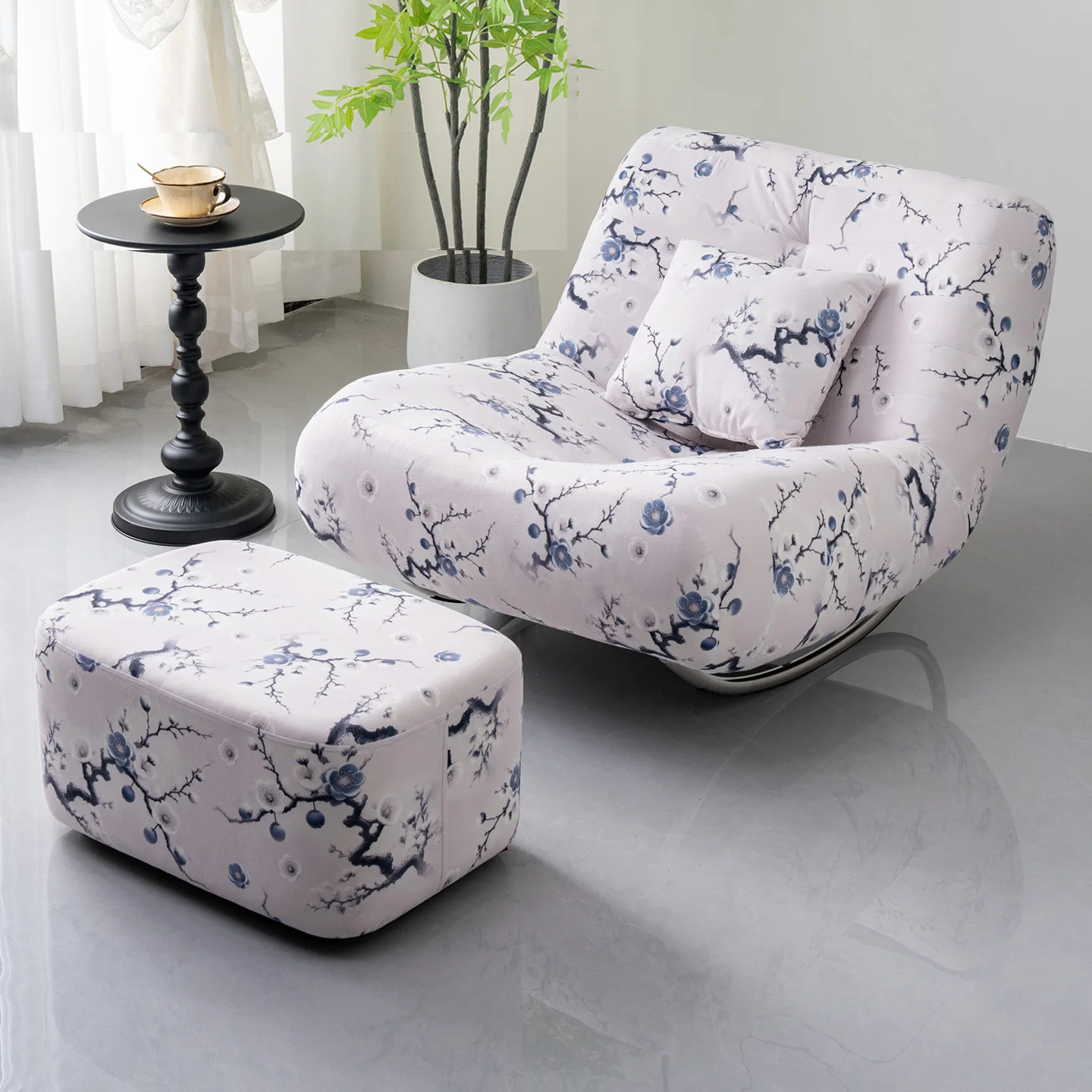 

Nordic Modern Luxury Living Room Chairs Cushioned Rocking Lounge Single Lazy Sofa Adult Bedroom Magical Leisure Furniture