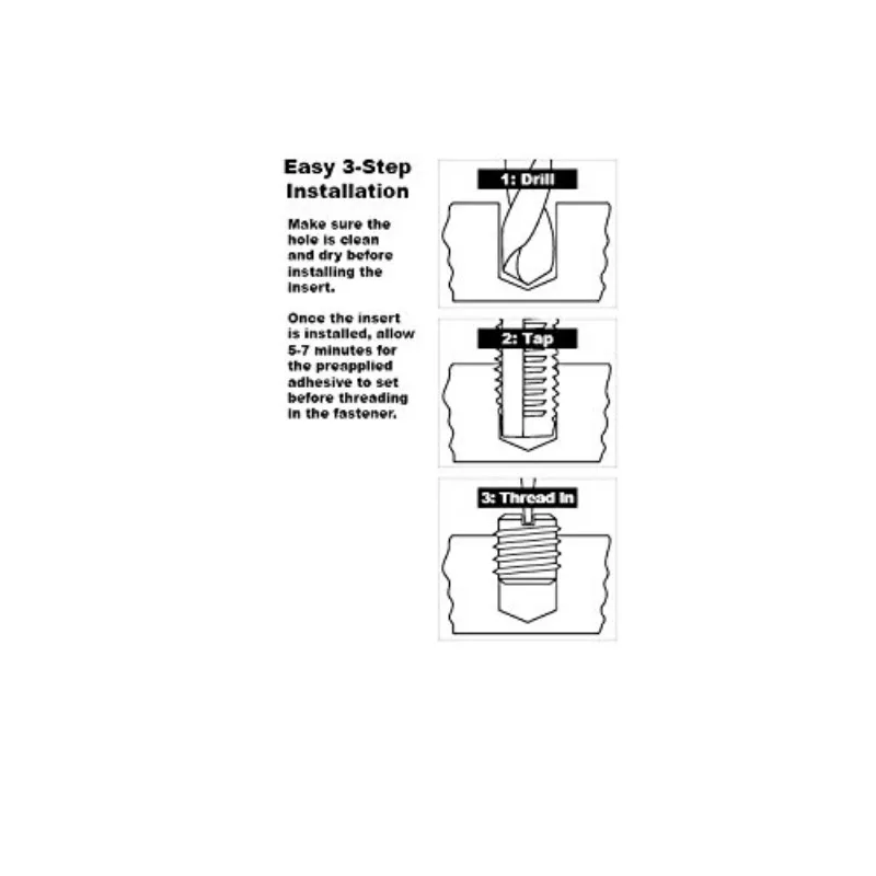 Zestaw naprawczy gwintu EZ-310-M8 do metalowych wkładek gwintowanych ze stali węglowej M8-1.25 i narzędzi instalacyjnych