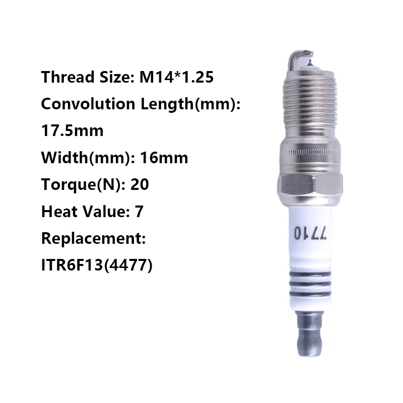 THREEON 1/4/6pcs Q7RTCI(7710) Iridium Spark Plug For Lotus L5 Ford Focus Mondeo Mazda 6 Buick GL8 Replace ITR6F13(4477) M14*1.25