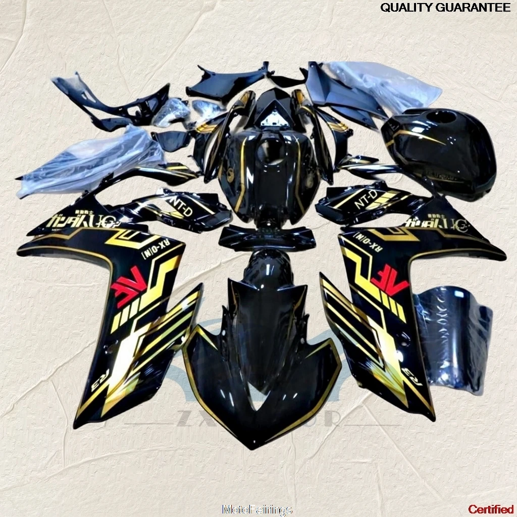 Fits YZFR3 2015-2018 Painted Motorcycle Fairing Set for YAMAHA YZF R3 15 16 17 18 ABS Plastic High Grade Repair All Black