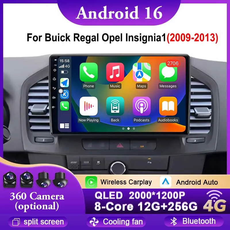 Android 16 Car Radio For Buick Regal Opel Insignia 1 2009 - 2013 Navigation GPS Multimedia Player Stereo Auto WIFI 4G DSP BT