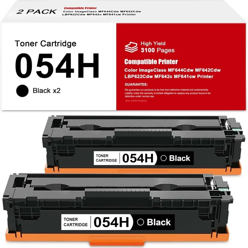 054H Black Replacement Compatible for Canon 054 054H CRG-054 Toner Cartridges for Canon Color imageCLASS MF642Cdw MF644Cdw LBP62