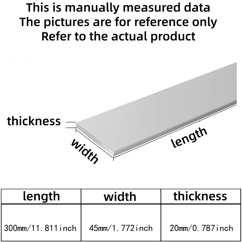 Arkusz aluminium 6061 klasy przemysłowej 20mmx45mmx300mm, dobra przewodność elektryczna