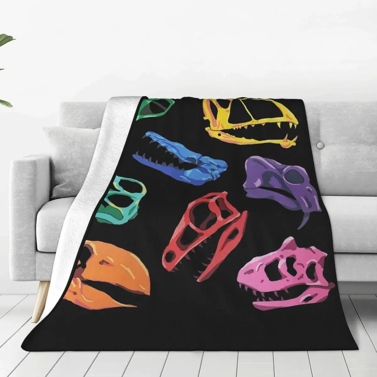 Prehistoric Skulls Blanket Flannel Portable Sofa Throw Blankets For Couch Bedding Travel Throws Bedspread Quilt