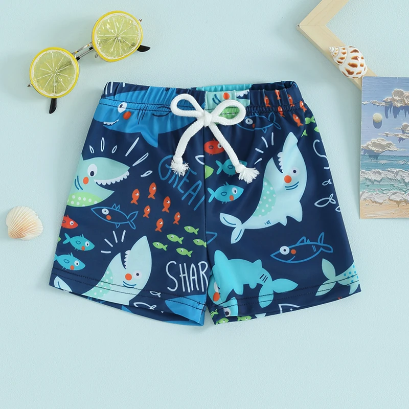 Lioraitiin Toddler Baby Boys Swim Shorts Fashion Print Elastic Waist Shorts  Kids Boy Hawaiian Beach Board Shorts Swimwear