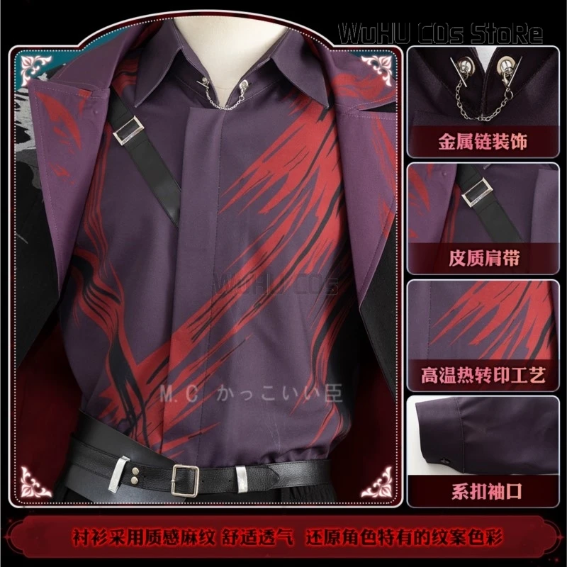 Gioco Love and Deepspace Sylus Qin Che Cosplay Costume parrucca capelli grigi parrucca corta syl's Lore Uniform Onychinus Leader Trench