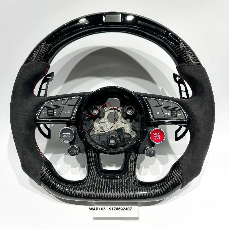 Custom Carbon Fiber Steering Wheel for Sedan Series A3 A4 A5 S3 S4 S5 RS3 RS4 RS5 D-shape Sport Design with Paddel Shifter