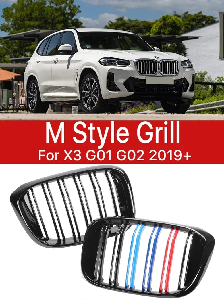 

New！ Front Bumper Kidney Lower Insert M Tech Grills Cover Carbon M Style Grille For BMW X3 X4 G01 G02 2019 2020 2021 2022 Access