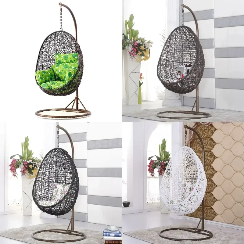 Modern Outdoor PE Rattan Hanging Swing Chair Single Leisure Design Apartment
