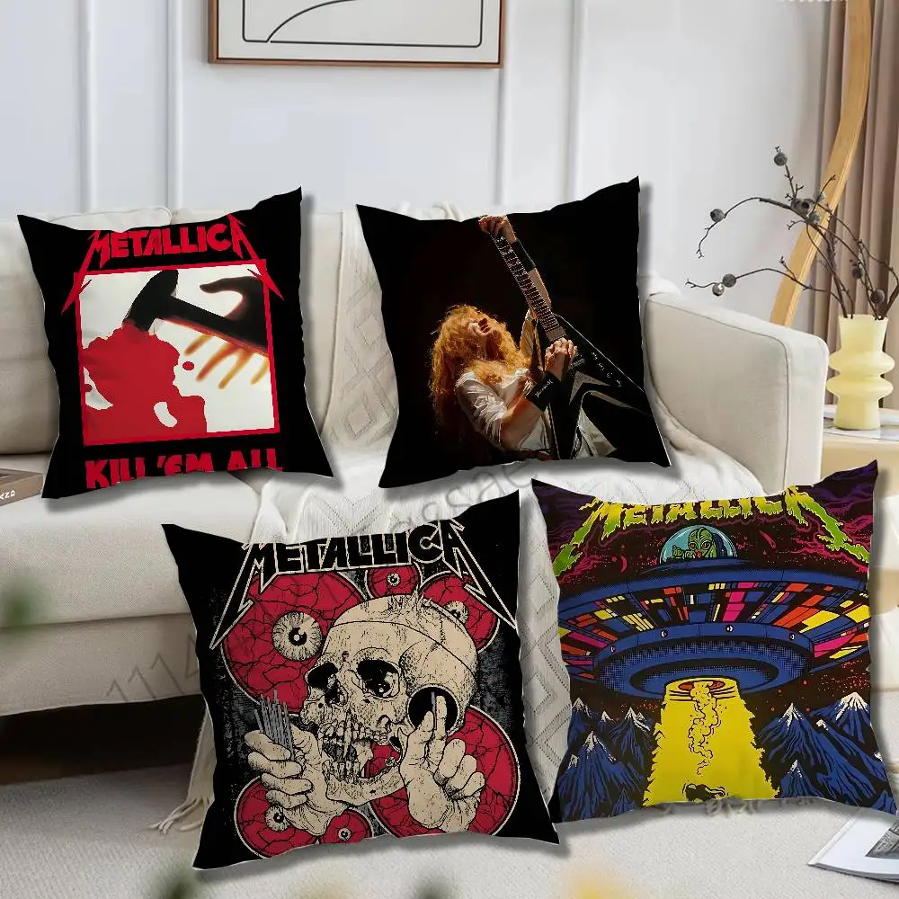 M-Metallicas Pillow cases Organic Linen Pillow Case Double-Sided Print Cushion Cover for Sofa Home Decor Gift
