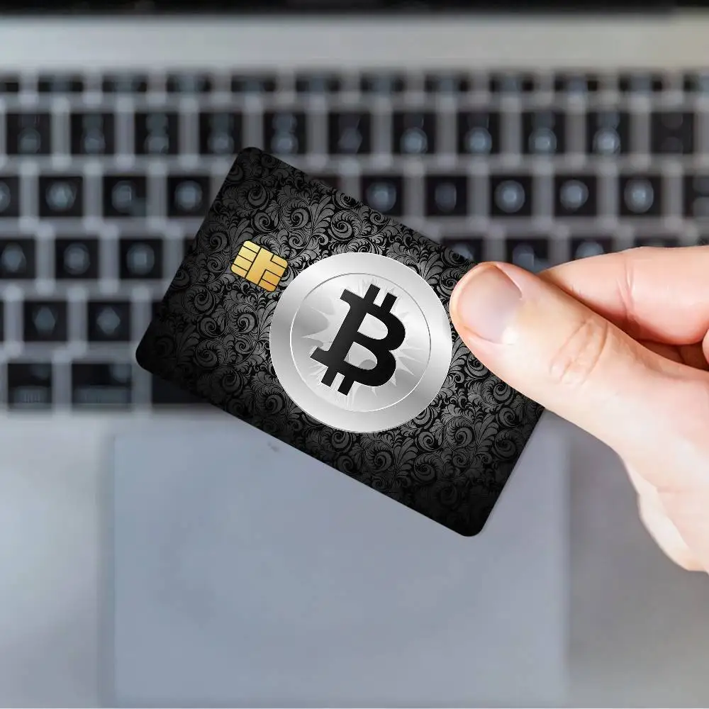 Fashion Money Dollar Bitcoin Credit Card Debit Card Waterproof Sticker Bank Bus Card Protective Film Sticker