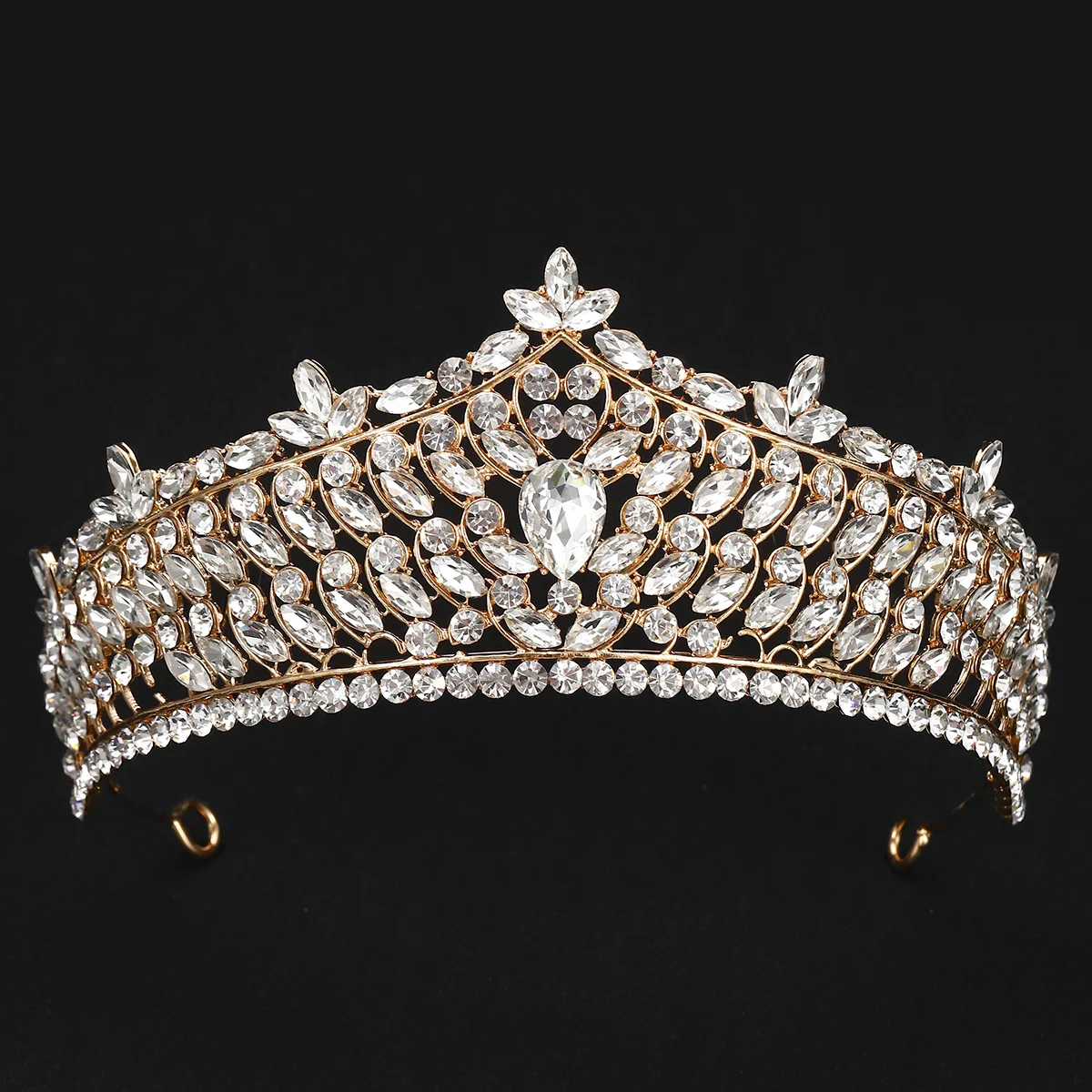 New European and American high-end luxury bridal zircon crown stage catwalk birthday dinner photo shoot queen tiara