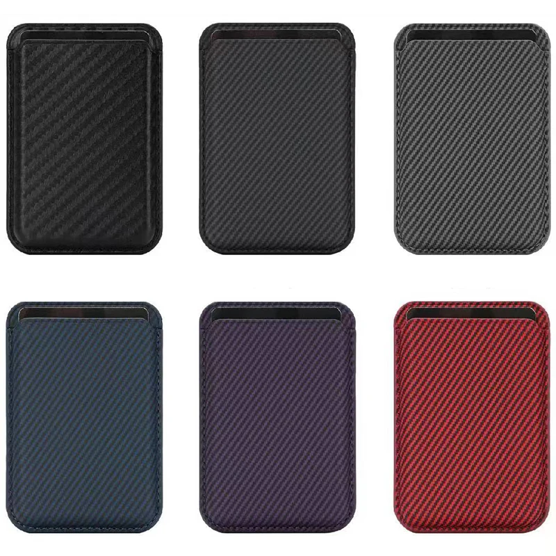 ل Magsafe محفظة من ألياف الكربون حامل بطاقة مغناطيسية قوية آيفون 17 16 15 14 13 12 برو ماكس حافظة معرف فتحة بطاقة الائتمان جيب