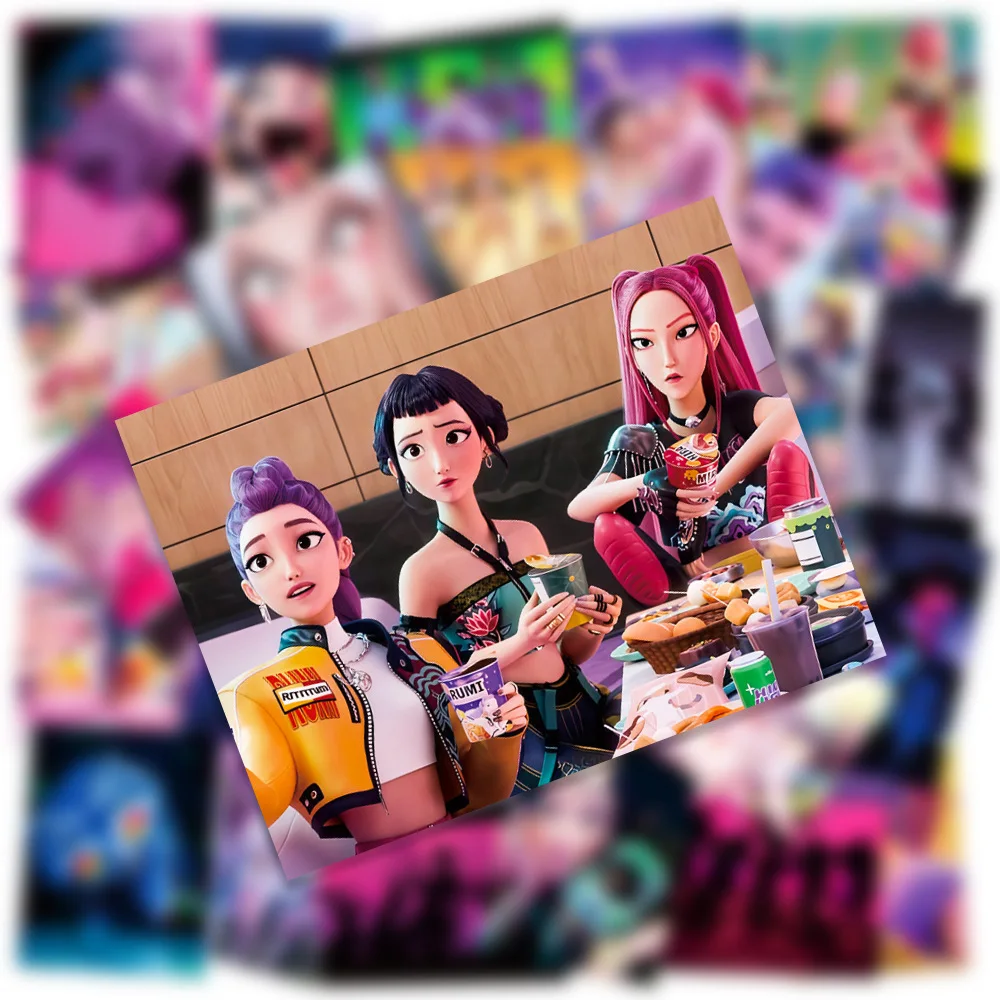 50 قطعة من ملصقات K-pop Demon Hunters HUNTR/X ملصقات جرافيتي للفيلم كوب ماء ملصقات زخرفية مقاومة للماء #5