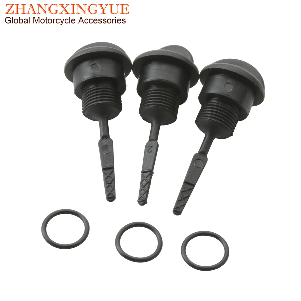 3pc Fly125 Fly150 Beverly125 Beverly250 Scooter Gauge Oil Level For Piaggio Carnaby Beverly 125 250 300 4T 843364 846819 4T
