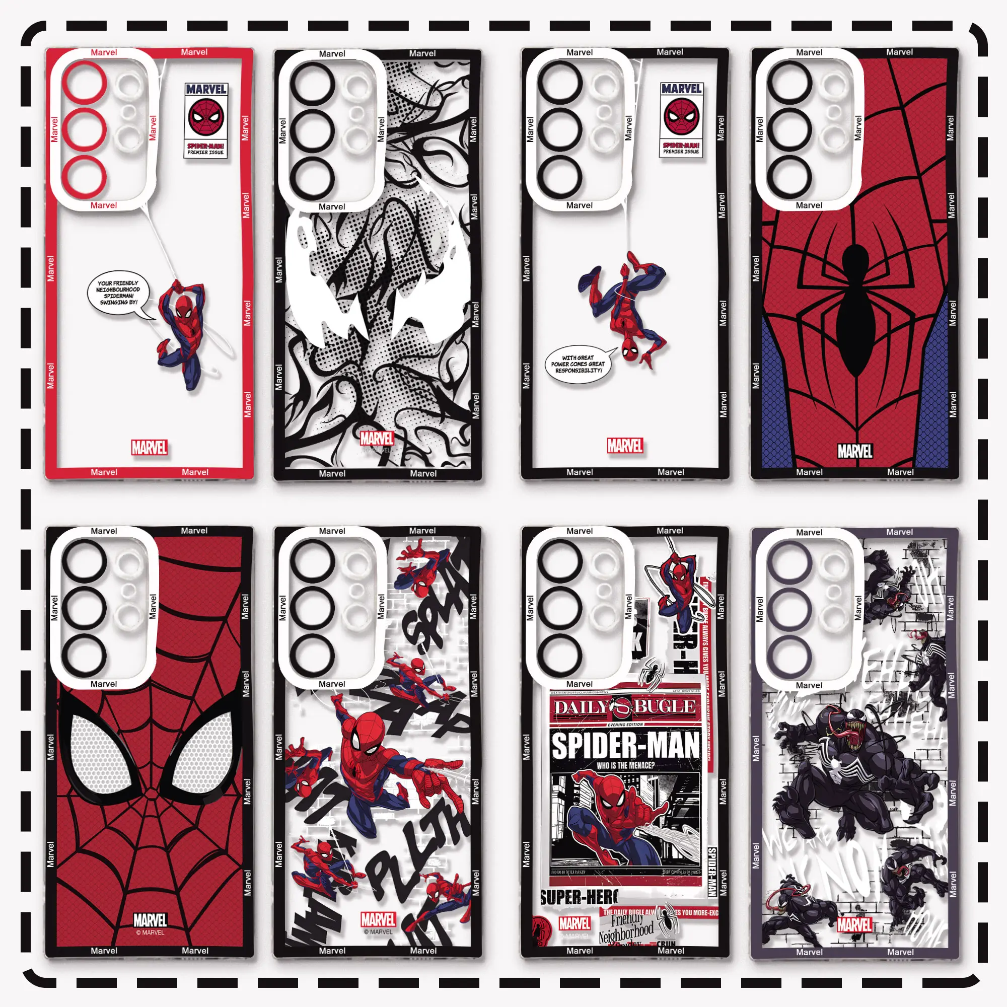 M-Marvels Phone Case for Samsung S24 S23 S22 S21 S20 S10 FE Note20 Note10 Plus Ultra Lite 5G Clear Soft TPU Cover