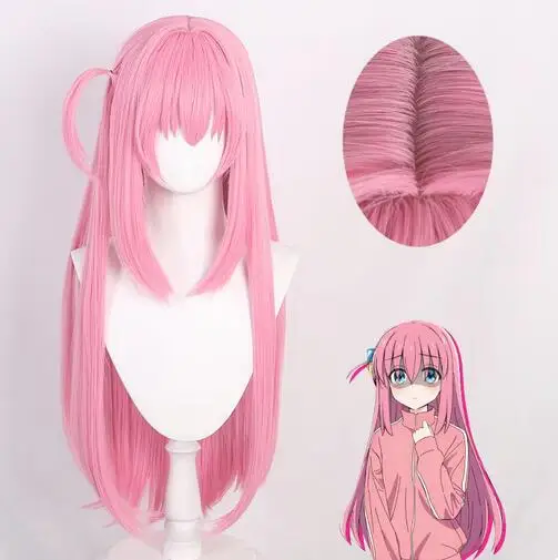 

Anime Bocchi The Rock Hitori Gotoh Cosplay Wig 80cm Straight Pink Wig Cosplay Anime Cosplay Wigs Heat Resistant Synthetic Wigs