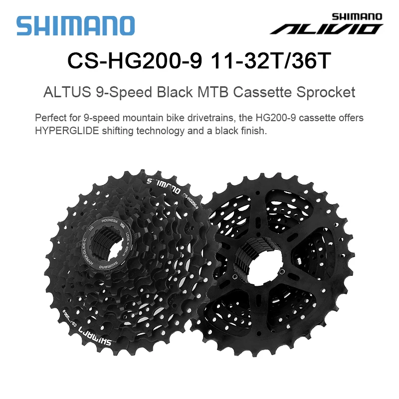 Shimano ALTUS HG200 9 Speed MTB Cassette Sprocket 32T 36T Mountain Bike 9S Freewheel 9V K7 Bicycle Ratchet Bike Parts