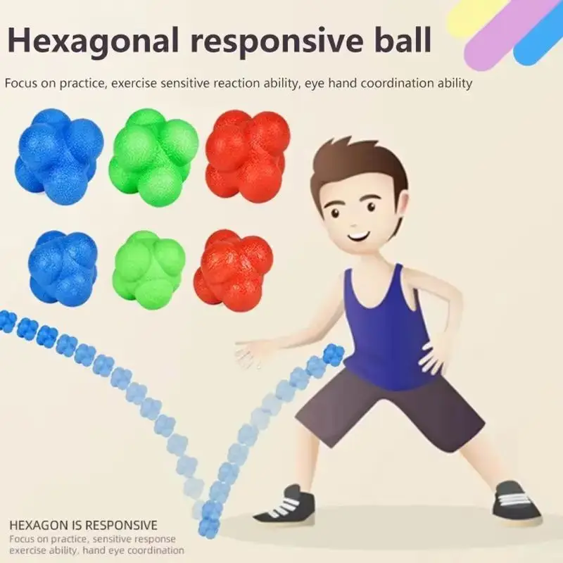 Pelota de reacción hexagonal, pelota de entrenamiento de agilidad para baloncesto, fútbol, coordinación para niños y adultos, pelota de entrenamiento deportivo para reflejos