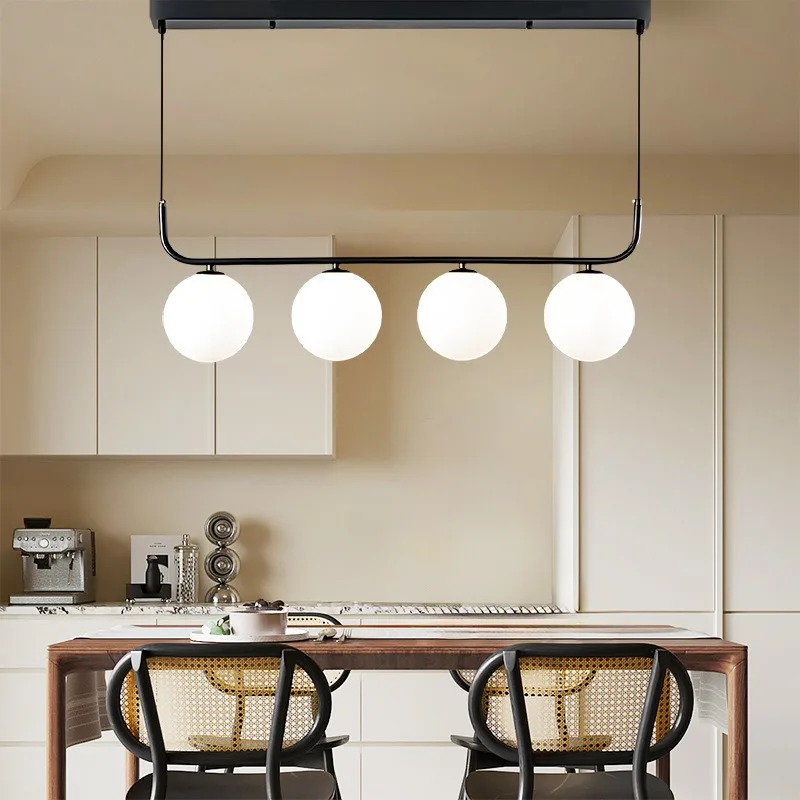 Long Spherical Magic Bean Pendant Lights Nordic Modern Minimalist Restaurant Bar Counter LED Hanging Lamps Home Decor Chandelier