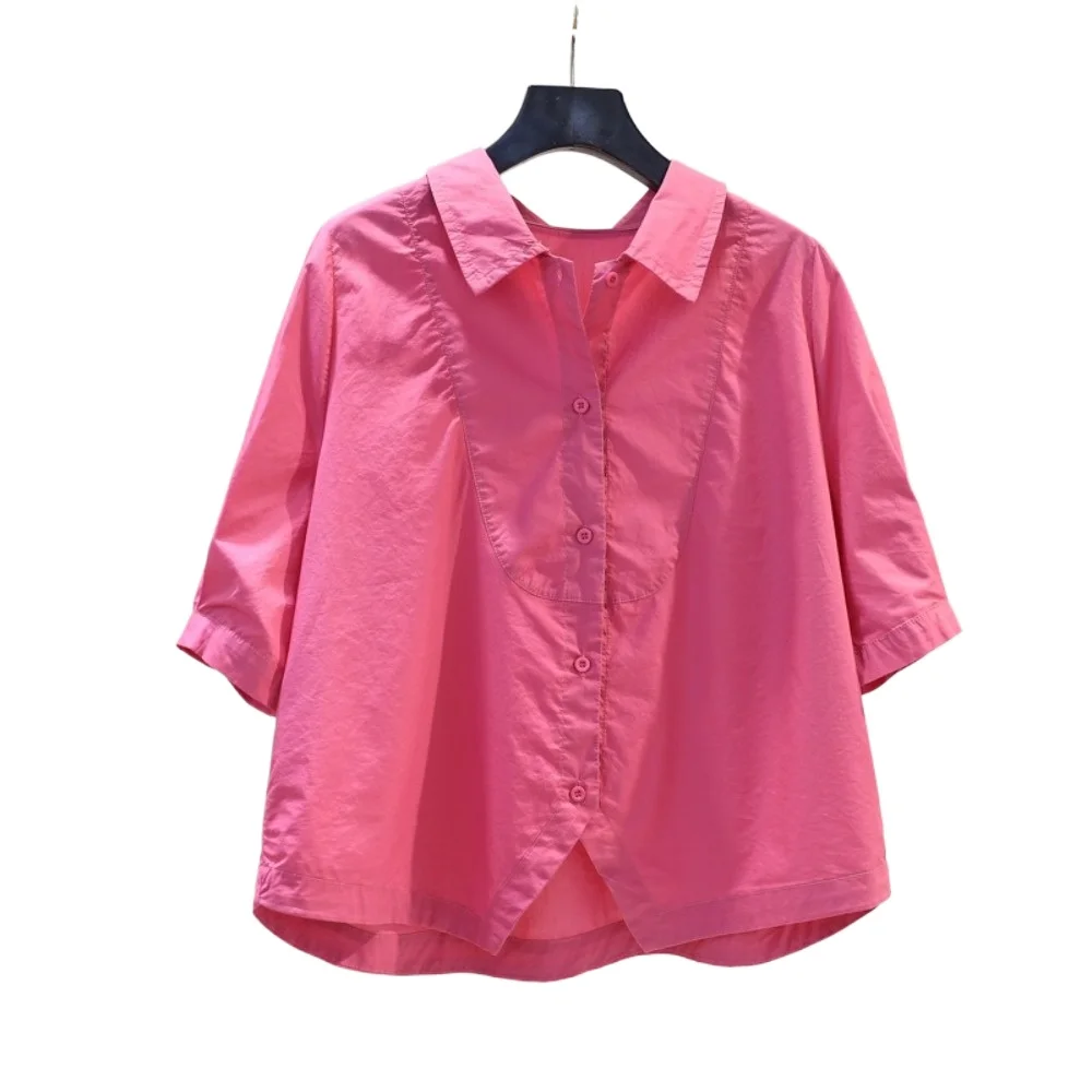 Blusa de chiffon monocromática feminina, camisas de lazer, tops, estilo coreano, roupas elegantes