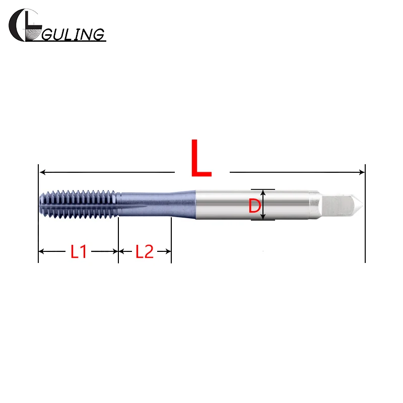 GULING HSSE-M42 JIS Standard White/TIN/DLC/TICN Coating Roll Forming Tap M3M4M5M6M7M8M9 M10M11M12M14M16 Machine Screw Thread Tap