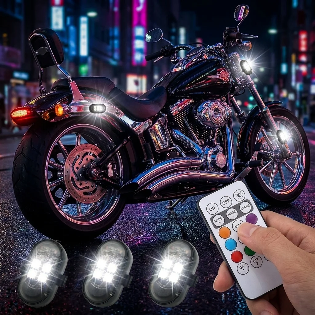 1-10PCS RGB Led Car Strobe Light Motorcycle Wireless Light Aircraft Airplane Helicopter Warning Lights LED Flash with USB Charge