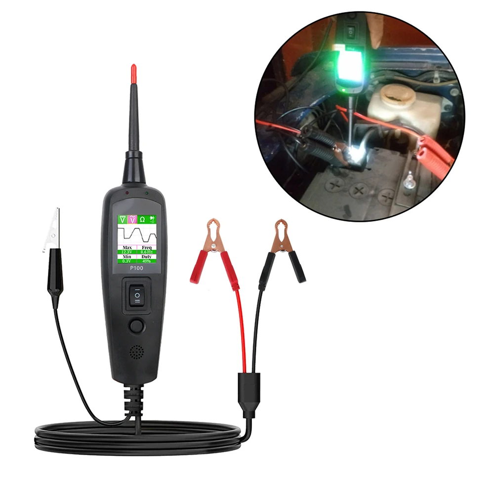 

Тестер напряжения/стойкости, автомобильный тестер цепей P100, 2 м, 12 В, 24 В, диагностический инструмент, комплект зондов мощности, автомобильные аксессуары