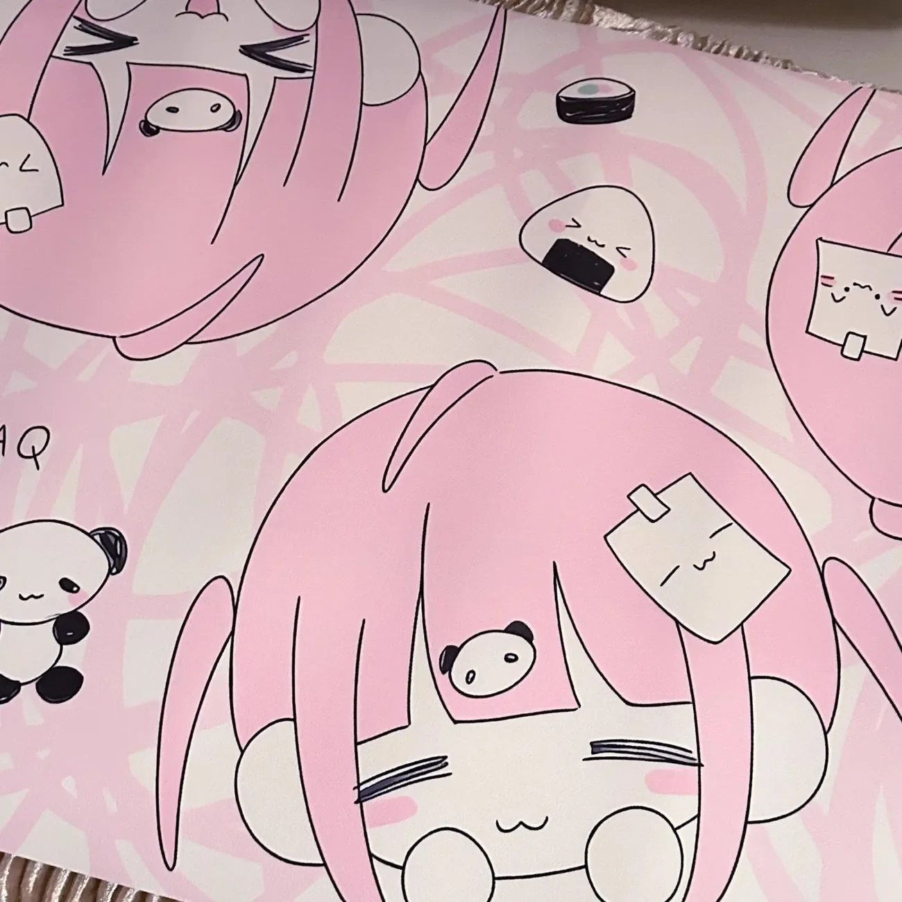 Originele Ins-stijl Cat Girl PU lederen bureaumat |   Kawaii Anime Studie Tafel Pad, Waterdicht Schattig Kamer Decor voor Meisjes