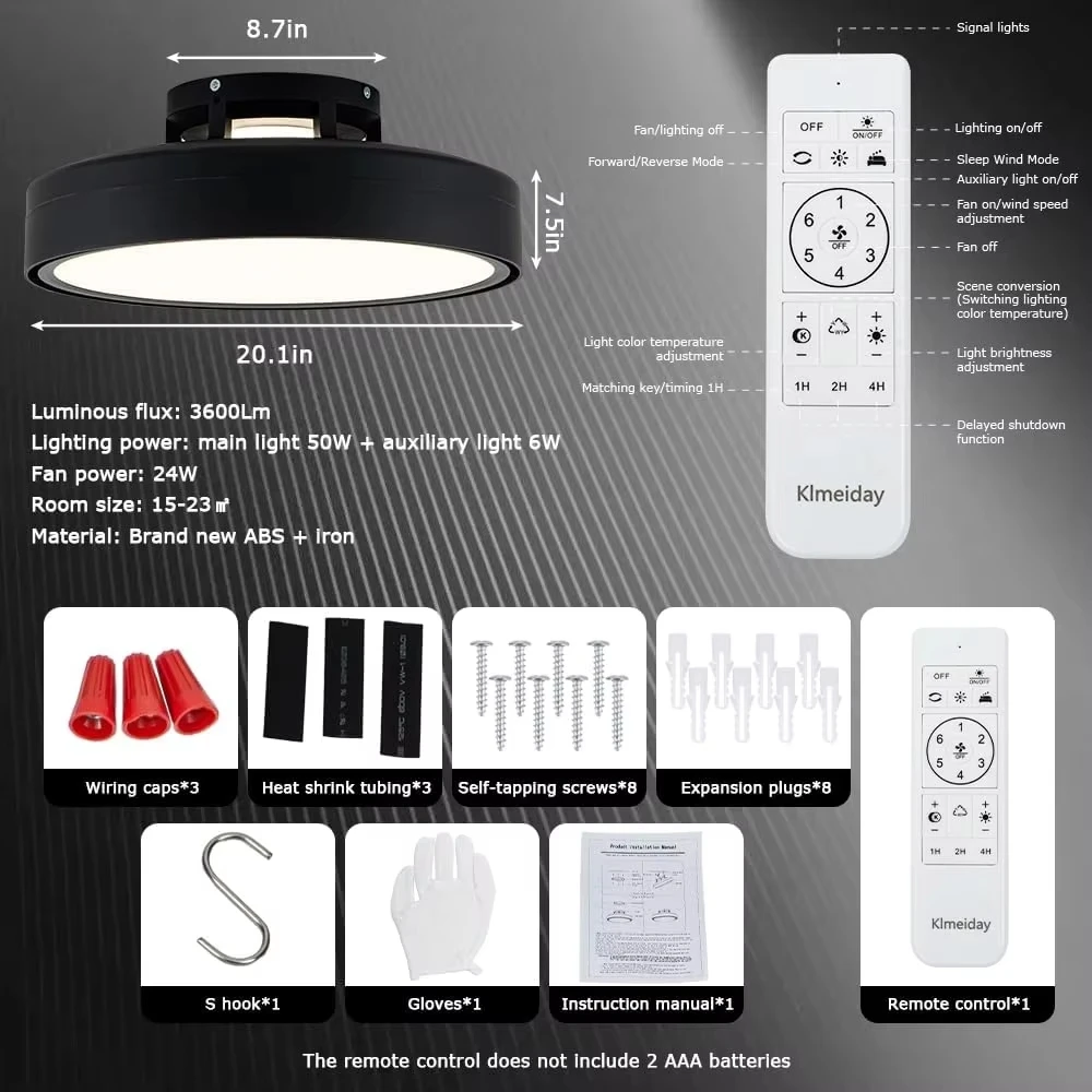 Modern Bladeless Ceiling Fan With Light For Bedroom Round 50Cm Vaneless Ceiling Fans With Lights And Remote Bladeless Fan Lights