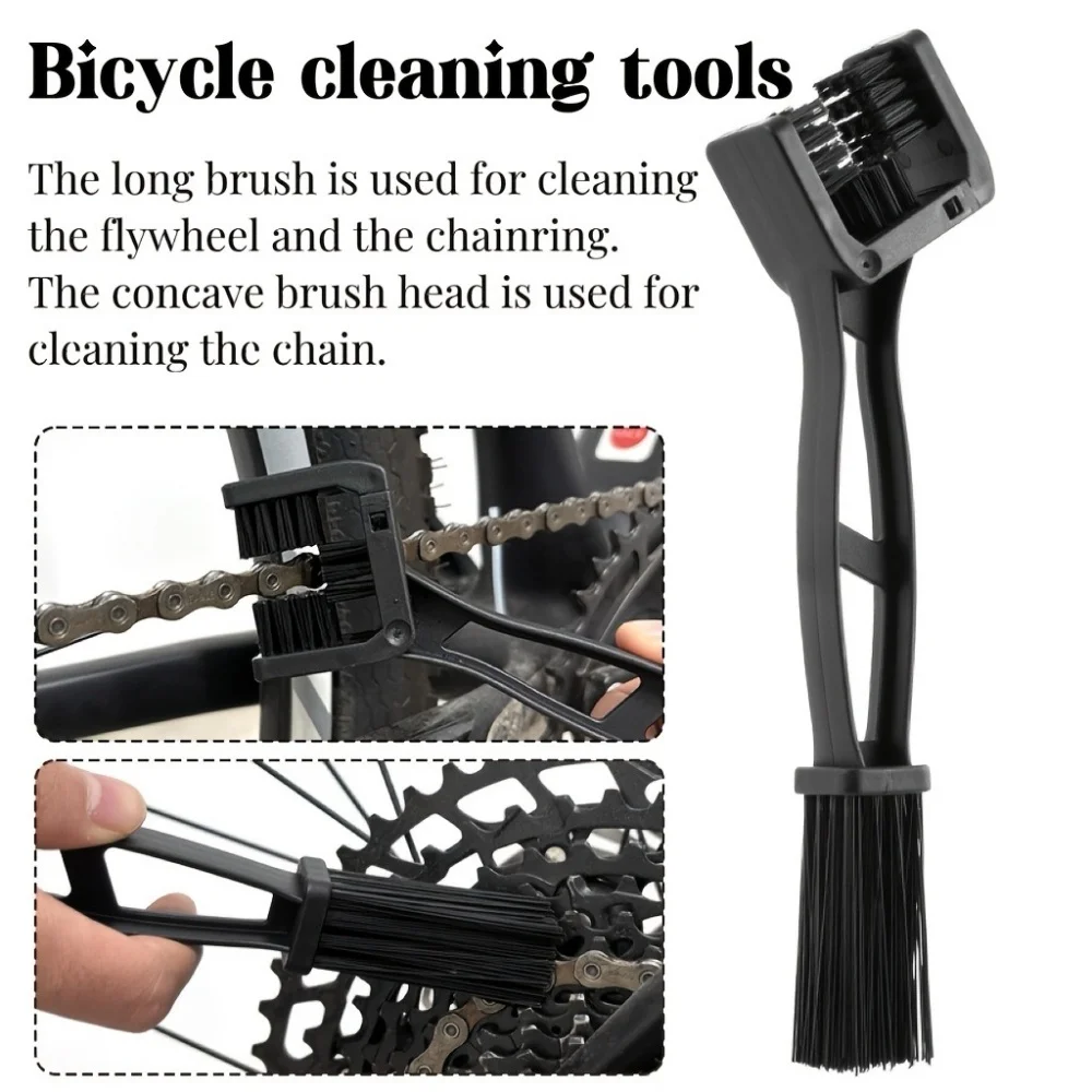 1pcs Motorcycle Bicycle Chain Cleaner Chain Brush for Mountain Road Motorbike Outdoor Cycling Flywheel Cleaning Tool Accessories