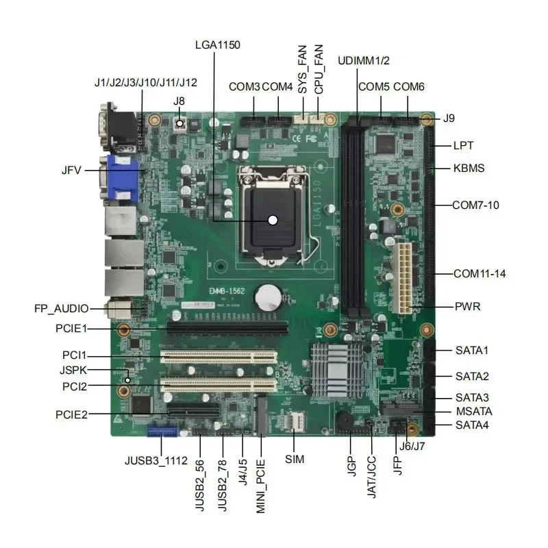 for 1150 Pin Dual Port DDR3 Industrial Main Board MMB-1562 Dedicated 4th Gen Core Desktop Control Integrated System Dual Core